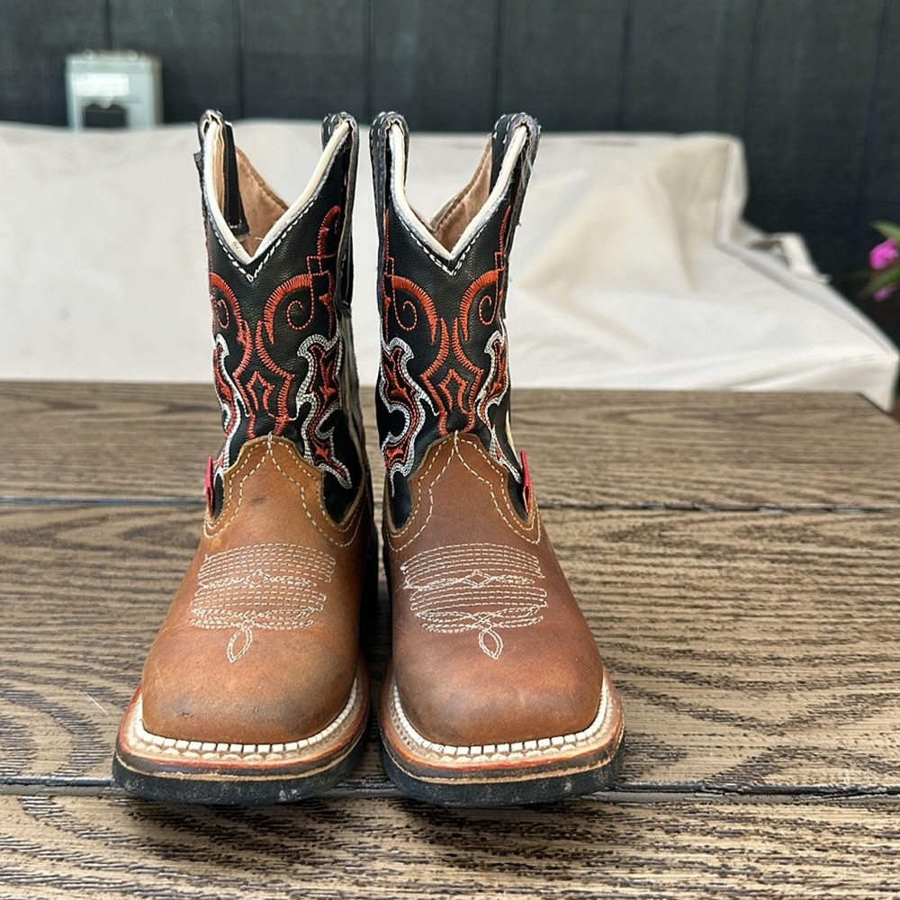Brown and Black Western Boots